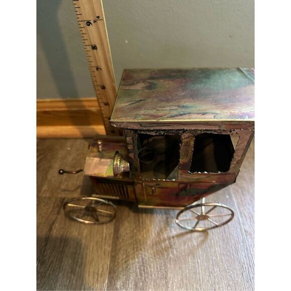 VTG Model T Ford Copper Metal Car Music Box Happy Days Are Here Again Wind-Up - Picture 12 of 12